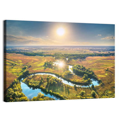 Meandering River at Summer Sunrise Wall Art