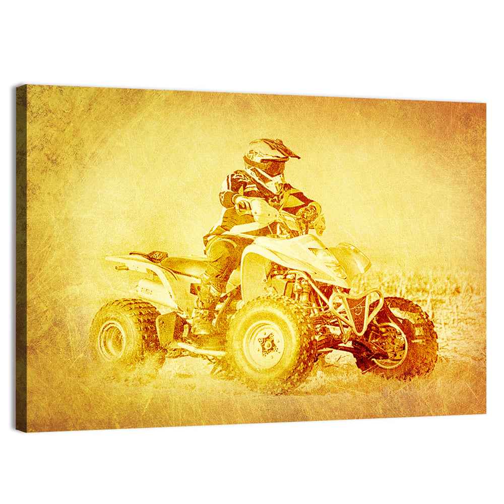 Golden Side-profile Atv Wall Art