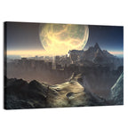 Moonlit Alien City Ruins Wall Art