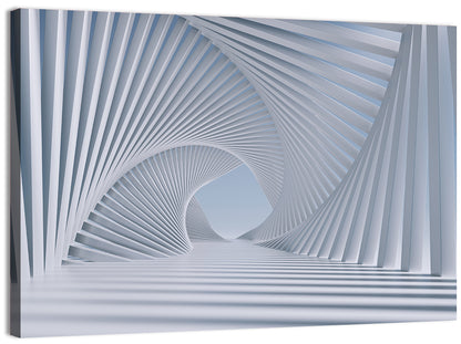 3d White Spiral Tunnel Wall Art
