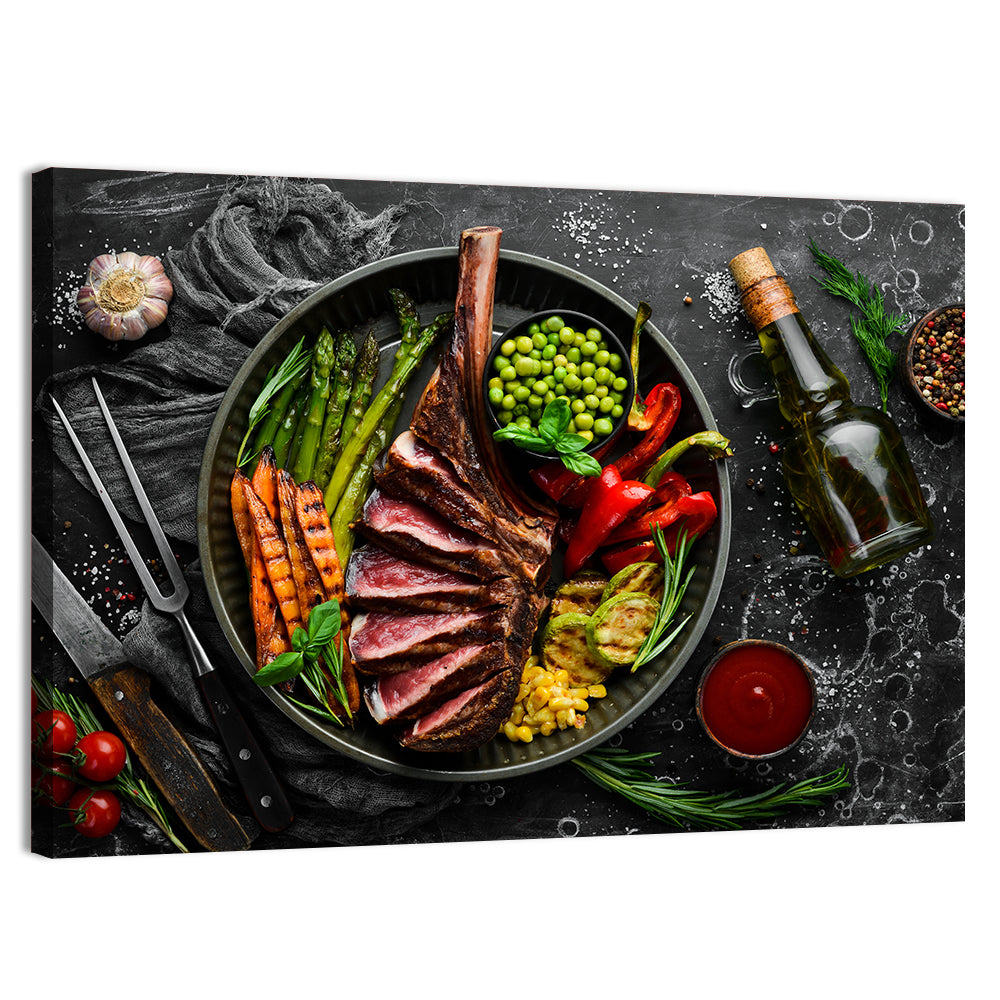 Tomahawk Steak in Cast Iron Pan Wall Art