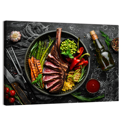 Tomahawk Steak in Cast Iron Pan Wall Art