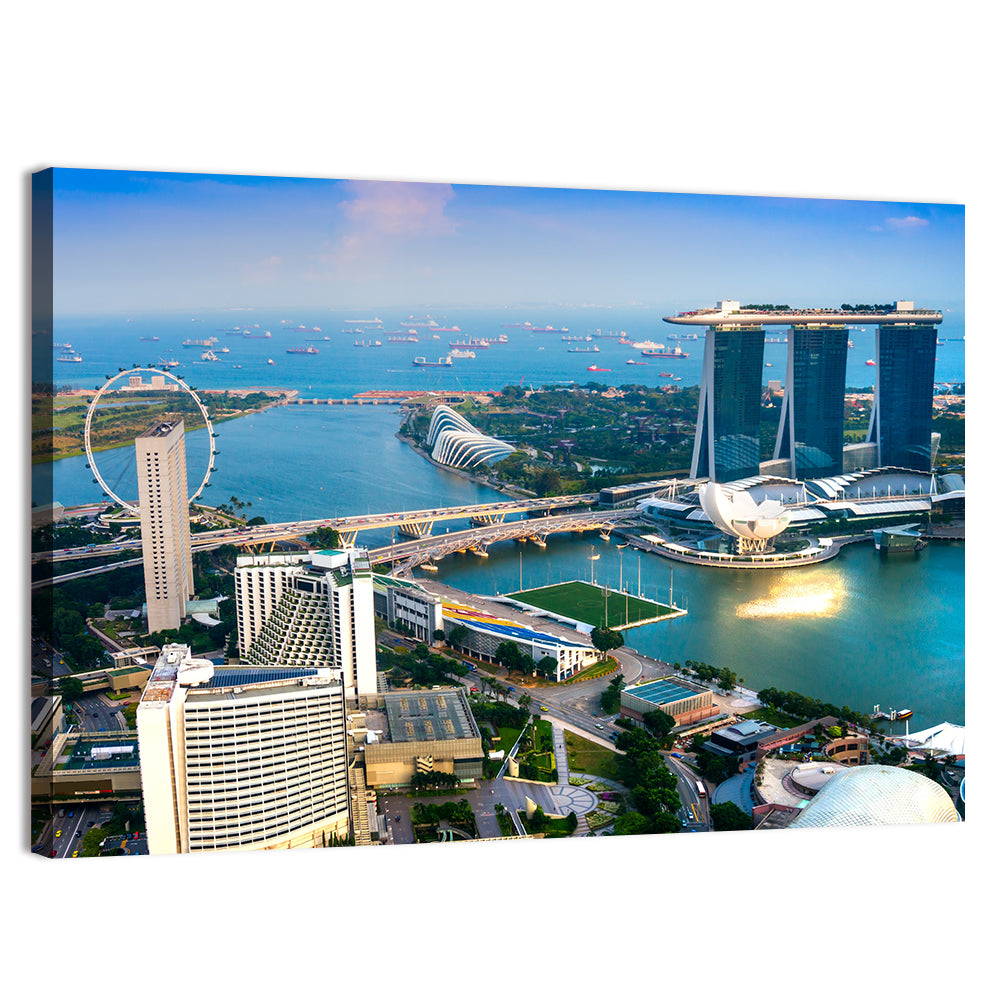 Marina Bay Sunset Skyline Wall Art, canvas print, landscape