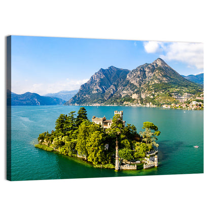 Castle On Loreto Island & Lake Iseo Italy Wall Art
