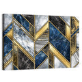 Blue Marble Mosaic with Gold Trim Wall Art