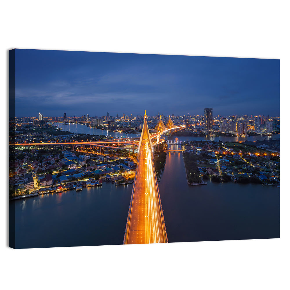 Bhumibol Bridge Over Chao Phraya Wall Art