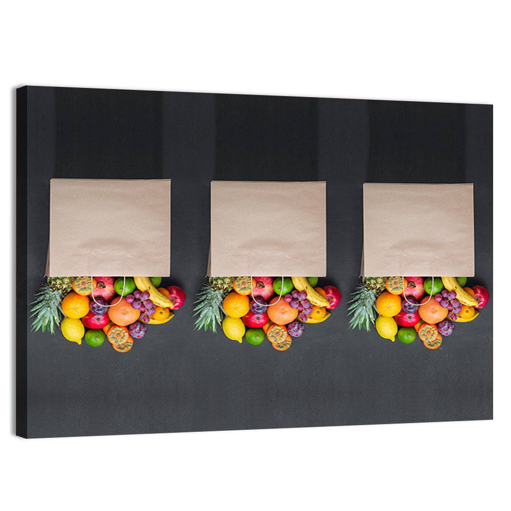 Three Paper Bags of Fruit Wall Art