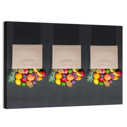 Three Paper Bags of Fruit Wall Art