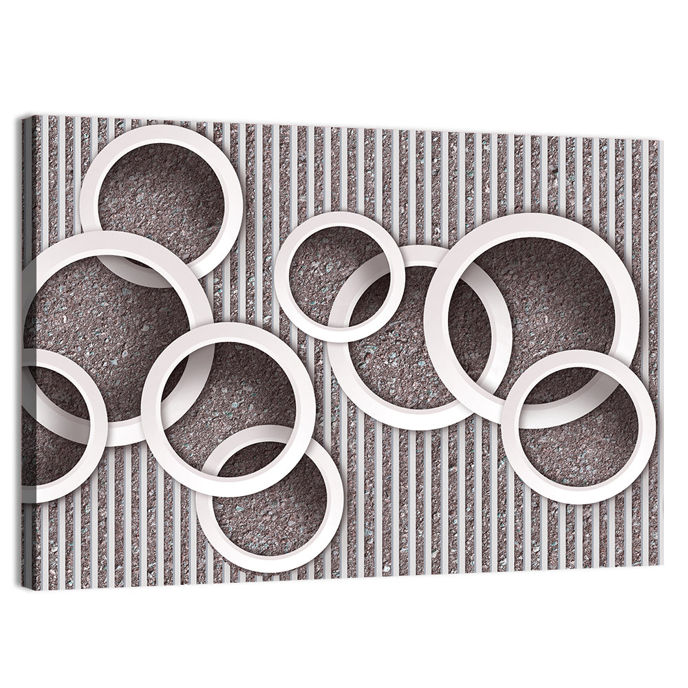 Layered White Circles Wall Art