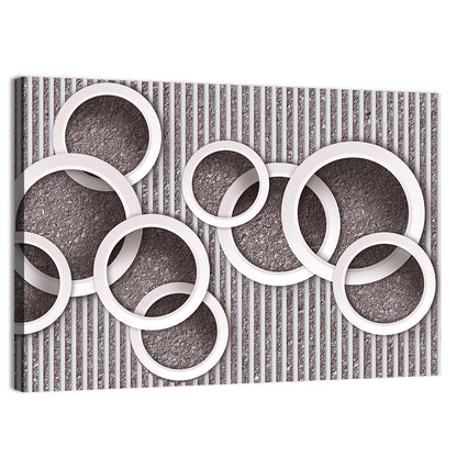 Layered White Circles Wall Art