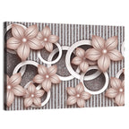 3d Floral Rings in Pink and Gray Wall Art