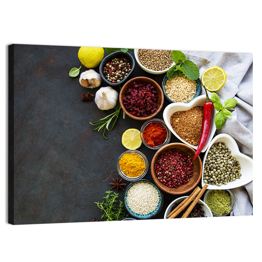 Heart-shaped Spice Bowls Still Life Wall Art