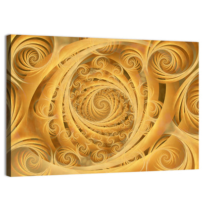Wispy Gold Spirals Pattern Wall Art
