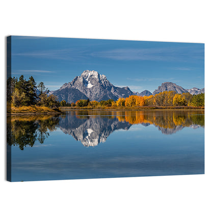 Mount Moran And Snake River Ox Bow Bend Wyoming Wall Art