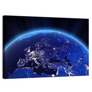 Europe City Lights At Night Wall Art