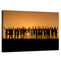 Children Silhouettes at Golden Hour Wall Art