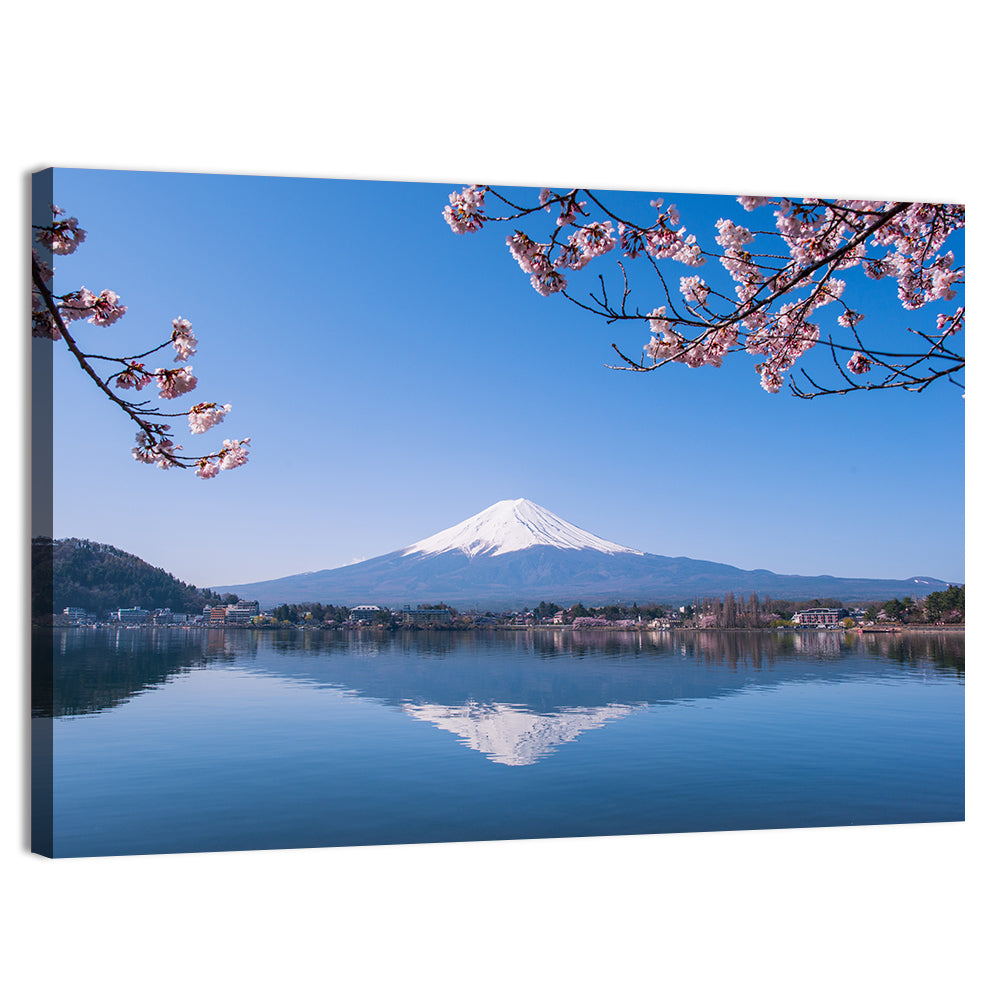 Mount Fuji Reflection, Fujikawaguchiko Wall Art, canvas print, landscape