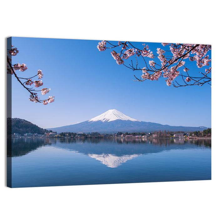 Mount Fuji Reflection, Fujikawaguchiko Wall Art as a canvas print