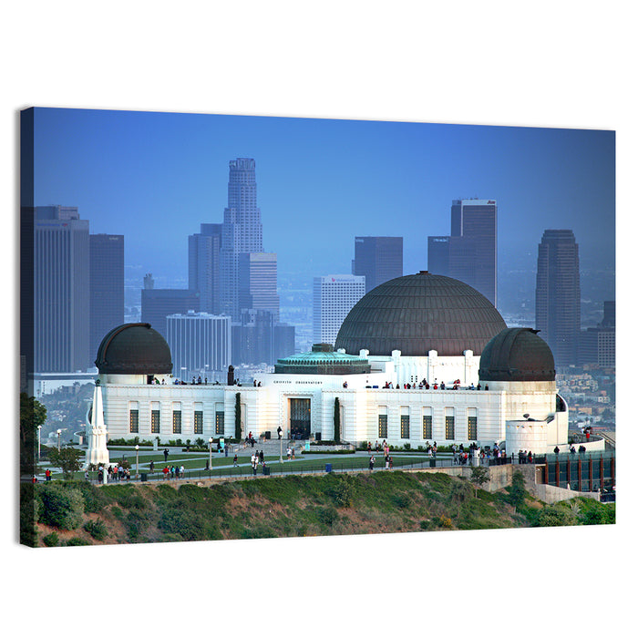 Griffith Observatory with City Skyline Wall Art as a canvas print