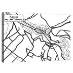 Assisi City Grid Map Wall Art
