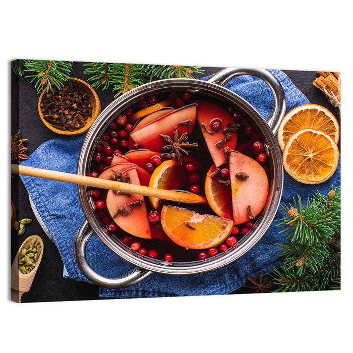 Mulled Wine and Spice Still Life Wall Art as a canvas print