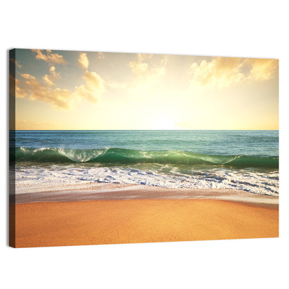 Sunset Over Breaking Wave Wall Art