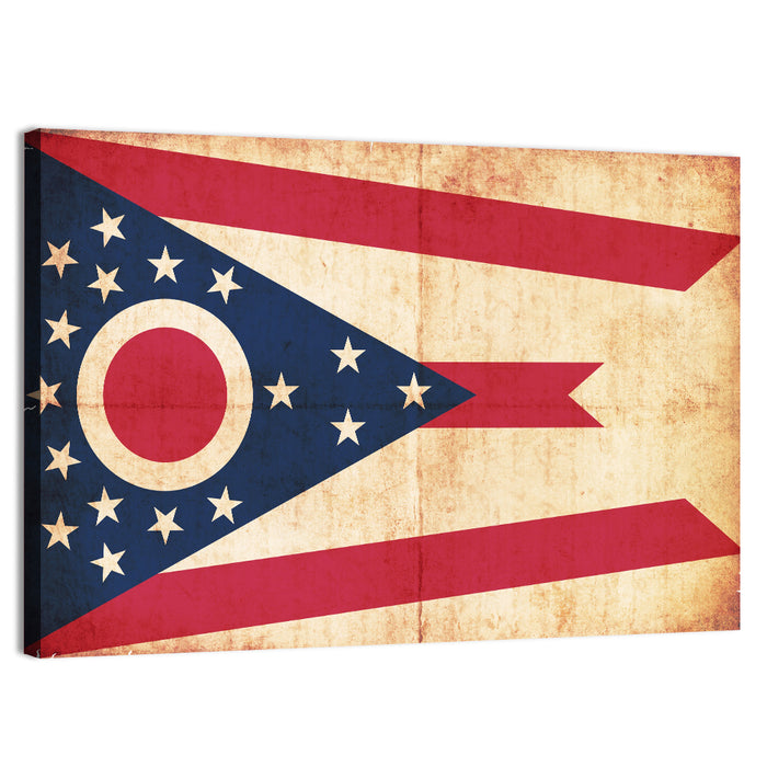 Ohio State Swallowtail Flag Wall Art as a canvas print