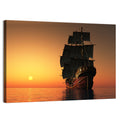 Sailing Ship at Golden Sunset Wall Art