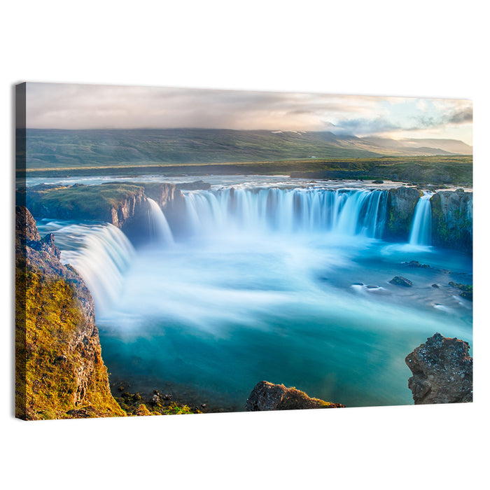 Goðafoss Waterfall Wall Art as a canvas print