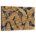 Golden Banana Leaves Pattern Wall Art