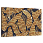 Golden Banana Leaves Pattern Wall Art