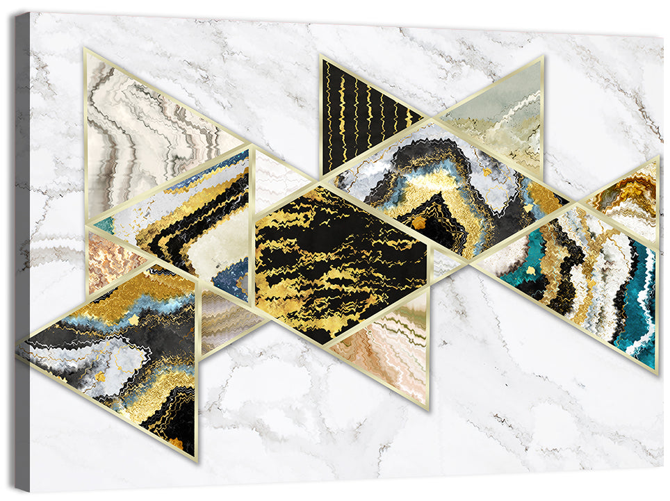 Marble Swirl Triangles Wall Art, canvas print, landscape