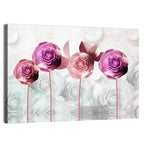 3d Quartet of Roses Wall Art