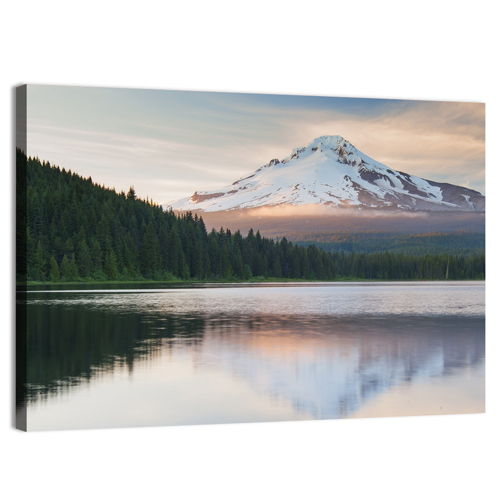 Mount Hood Over Trillium Lake Wall Art, canvas print, landscape