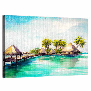 Over Water Bungalows Wall Art