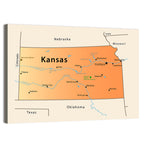 Kansas State Map Wall Art