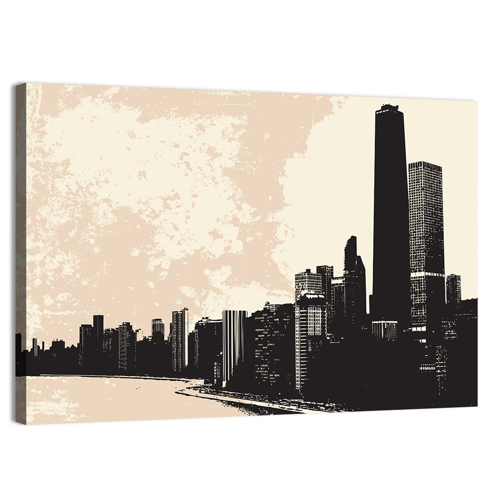Chicago Skyline Silhouette Wall Art