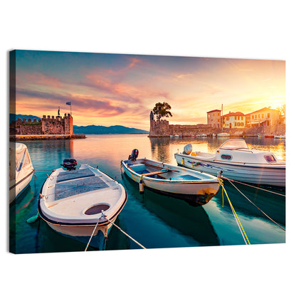 Nafpaktos Harbor at Sunset Wall Art