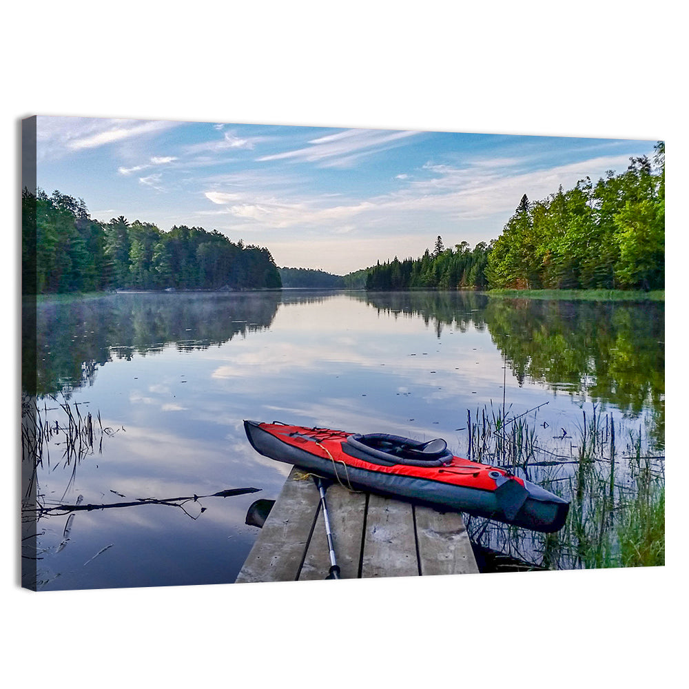 Red Kayak at Lake Kabetogama Wall Art