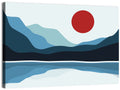 Layered Mountain Lake Illustration Wall Art