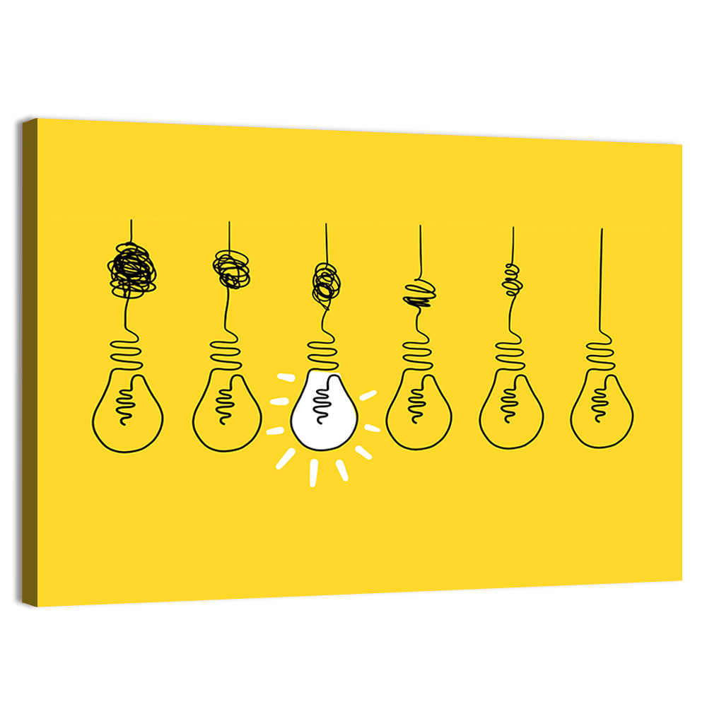 Lightbulb Progression from Complexity to Clarity Wall Art
