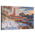 Winter Cityscape at Sunset Wall Art