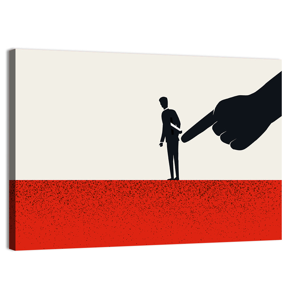 Giant Hand Pointing at Man Wall Art