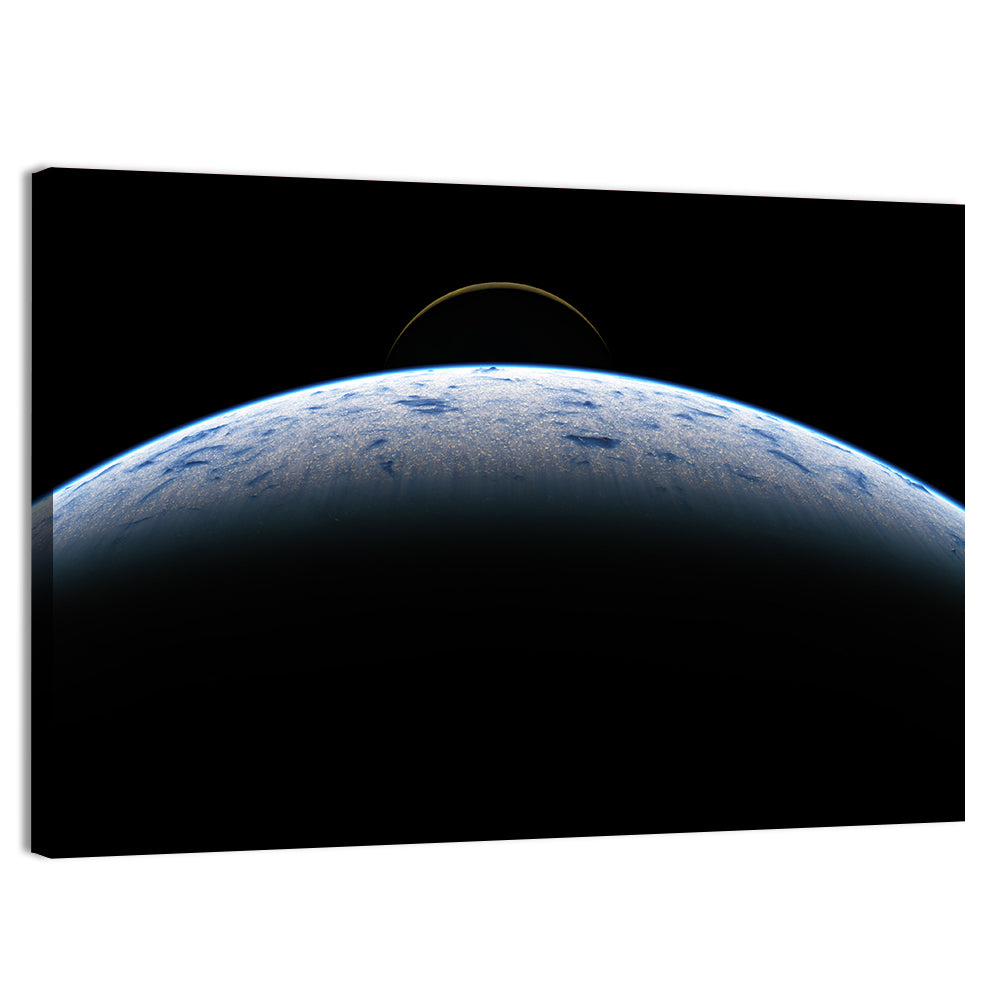 Earth and Moon from Orbit Wall Art, canvas print, landscape