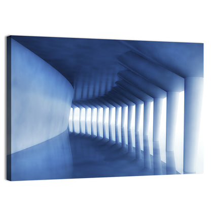 Curved Blue Corridor Wall Art