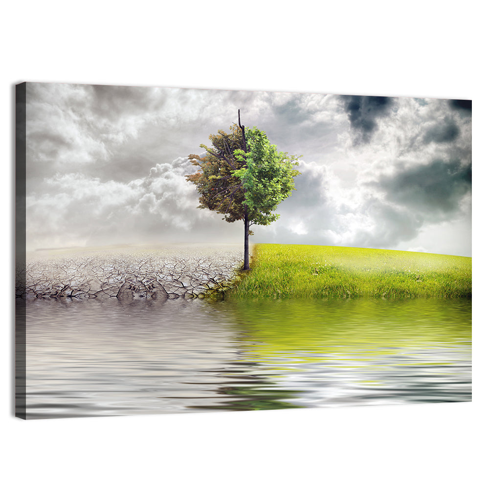 Tree Between Life and Decay Wall Art