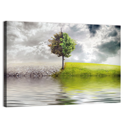 Tree Between Life and Decay Wall Art