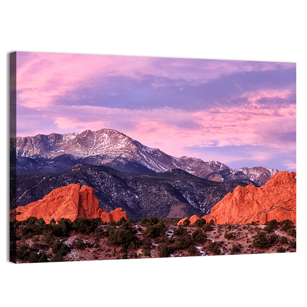 Pikes Peak at Purple Dusk Wall Art