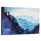 Dawn Light Watercolor Mountain Forest Wall Art