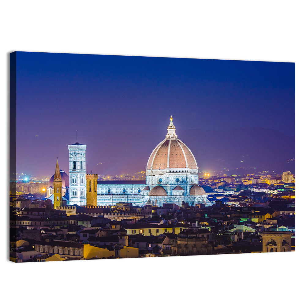 Florence Night Skyline Wall Art, canvas print, landscape
